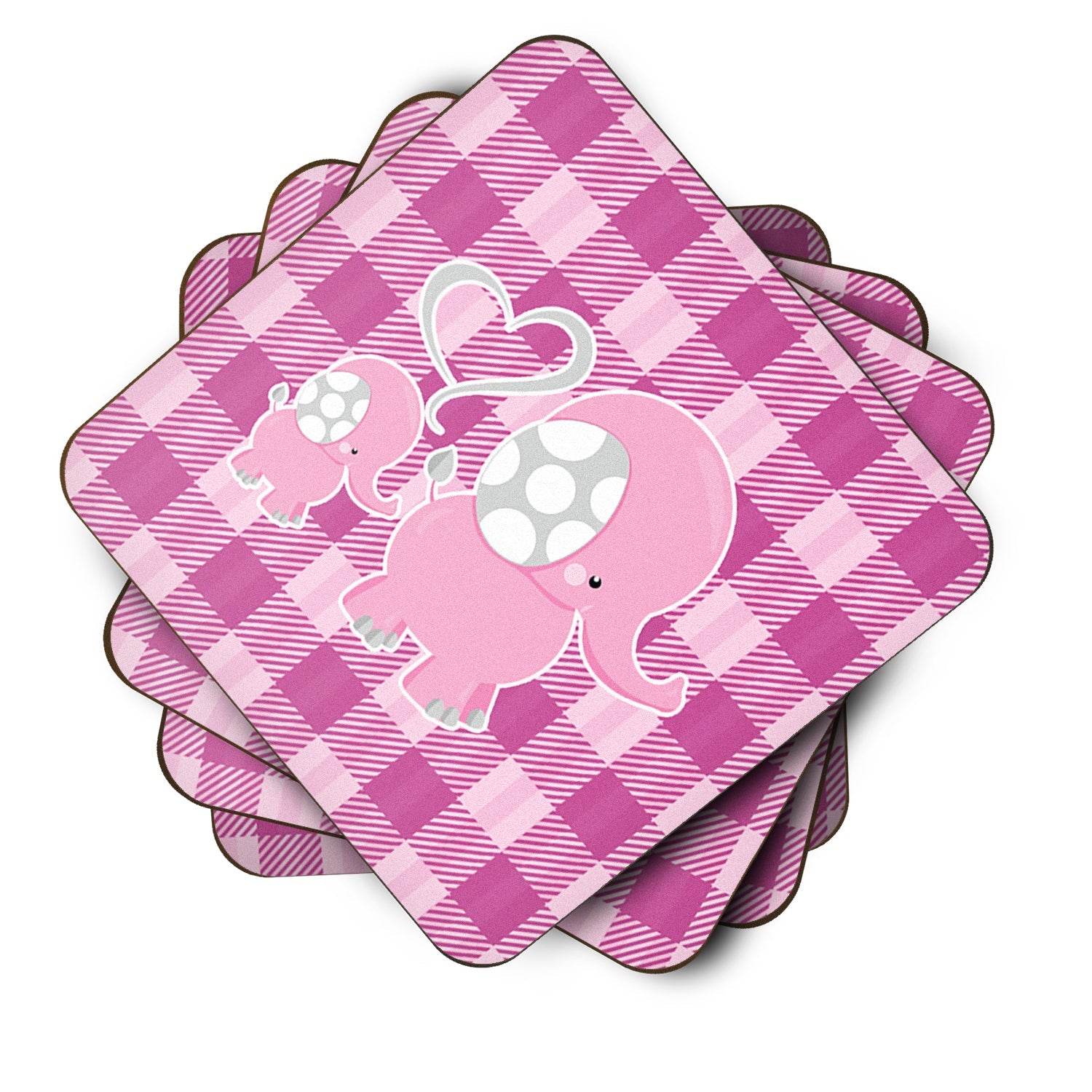 Elephant and Baby Foam Coasters Set of 4 Cup Coasters for Indoor Outdoor, Tabletop Protection, Anti Slip, Mouse pad Material