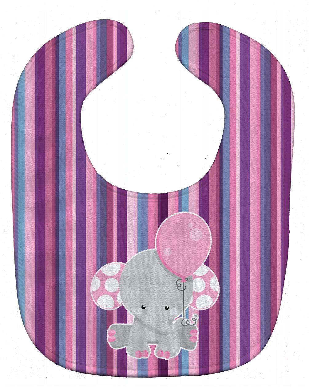Elephant on Stripes Baby Bib Easy-Clean Baby Bib Baby Feeding Accessory Baby Mealtime Essential, 10 x 13, Multicolor