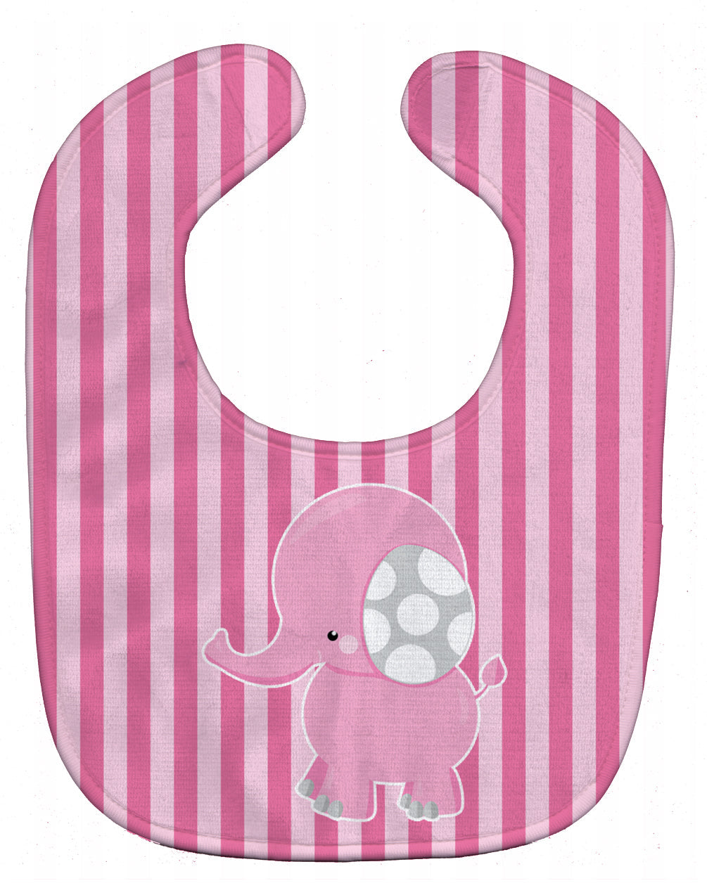 Elephant on Pink Stripes Baby Bib Easy-Clean Baby Bib Baby Feeding Accessory Baby Mealtime Essential, 10 x 13, Multicolor