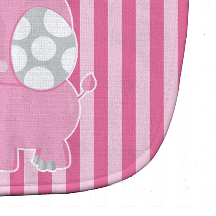 Elephant on Pink Stripes Baby Bib Easy-Clean Baby Bib Baby Feeding Accessory Baby Mealtime Essential, 10 x 13, Multicolor