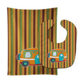 Retro Camper Baby Bib & Burp Cloth Easy-Clean Baby Bib Baby Feeding Accessory Baby Mealtime Essential
