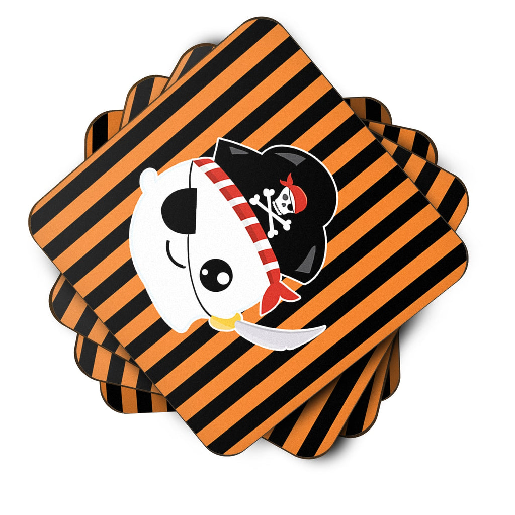 Halloween Ghost Pirate Foam Coasters Set of 4 Cup Coasters for Indoor Outdoor, Tabletop Protection, Anti Slip, Mouse pad Material