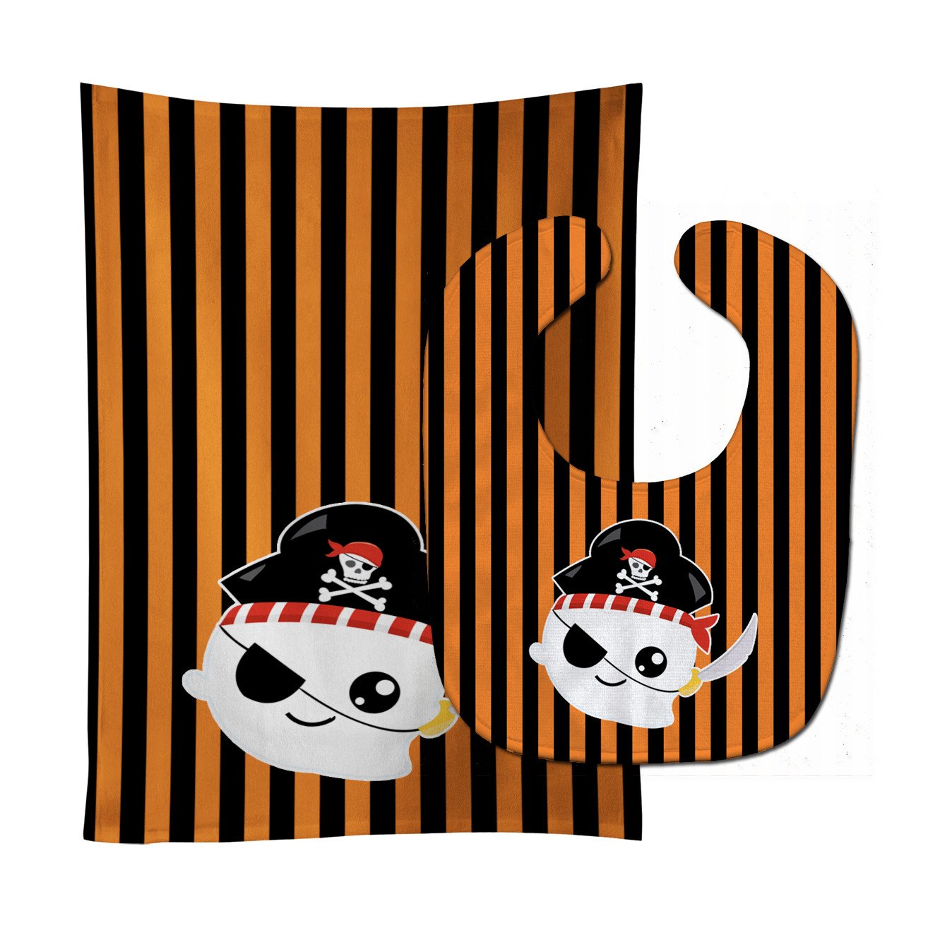 Halloween Ghost Pirate Baby Bib & Burp Cloth Easy-Clean Baby Bib Baby Feeding Accessory Baby Mealtime Essential