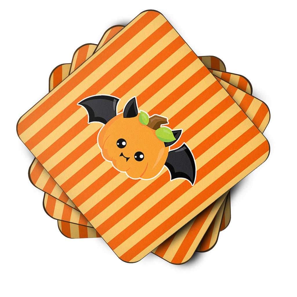 Halloween Pumpkin Bat Foam Coasters Set of 4 Cup Coasters for Indoor Outdoor, Tabletop Protection, Anti Slip, Mouse pad Material