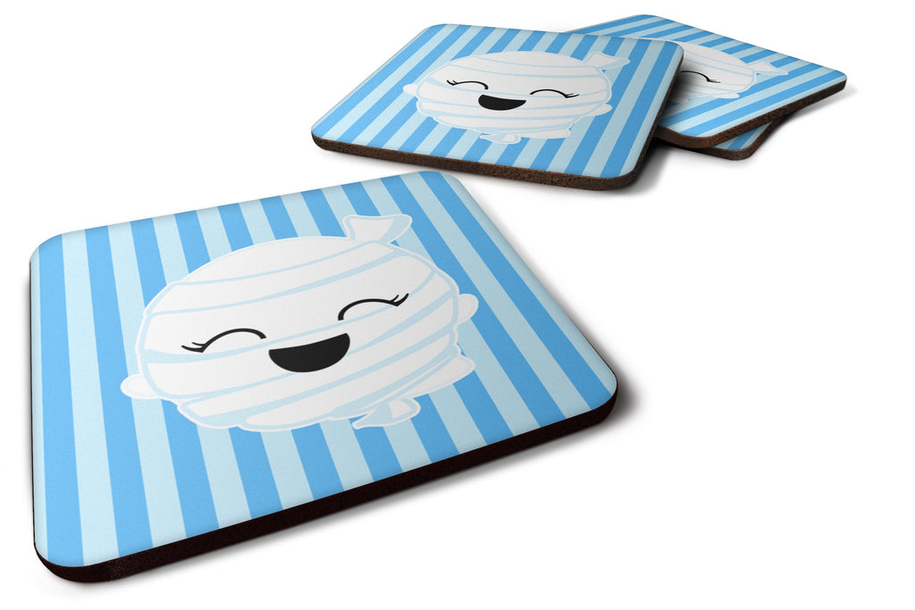 Halloween Ghost Mummy Foam Coasters Set of 4 Cup Coasters for Indoor Outdoor, Tabletop Protection, Anti Slip, Mouse pad Material