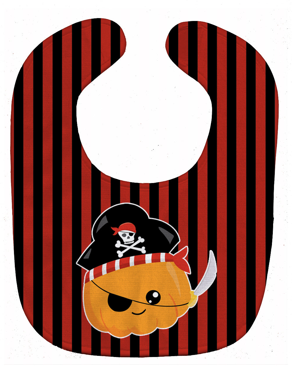 Halloween Pumpkin Pirate Baby Bib Easy-Clean Baby Bib Baby Feeding Accessory Baby Mealtime Essential, 10 x 13, Multicolor