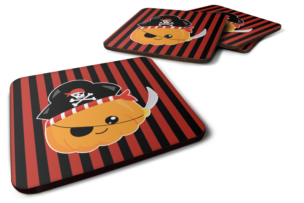 Halloween Pumpkin Pirate Foam Coasters Set of 4 Cup Coasters for Indoor Outdoor, Tabletop Protection, Anti Slip, Mouse pad Material