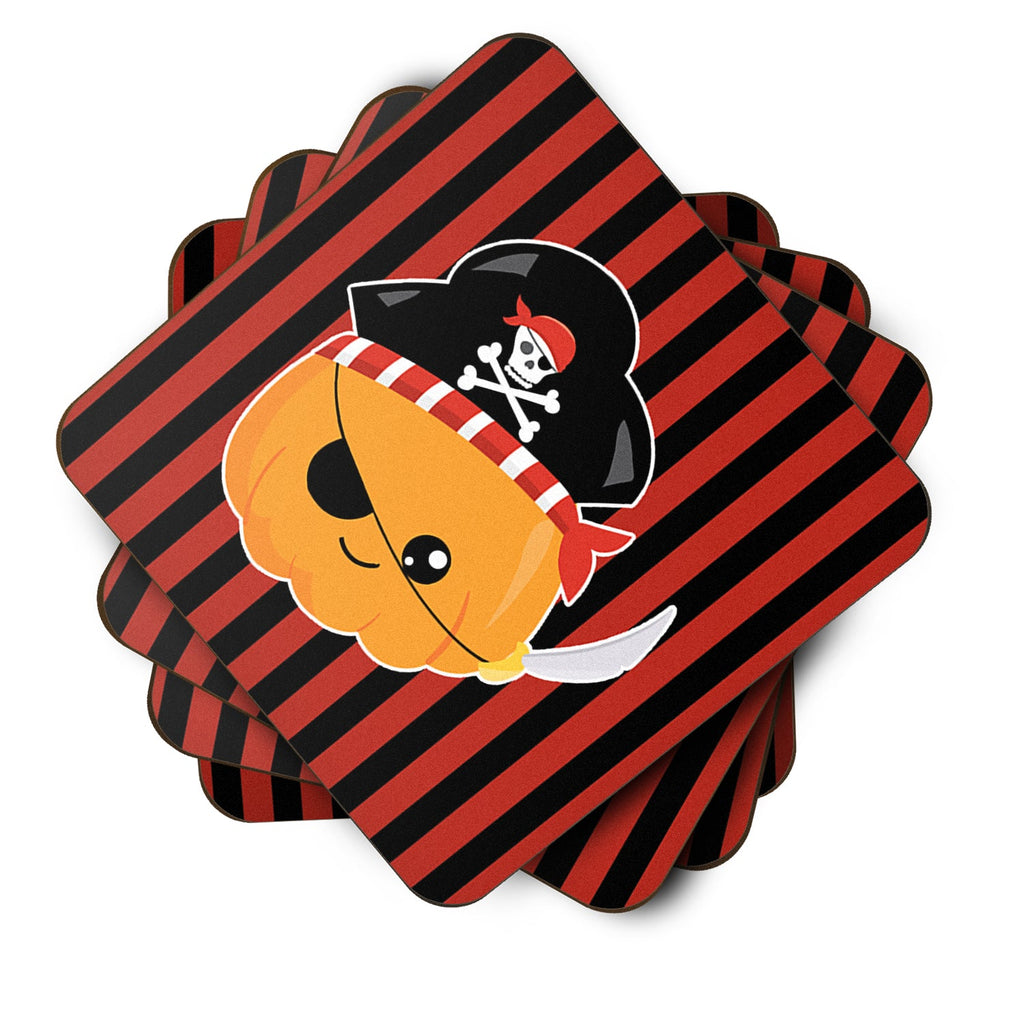 Halloween Pumpkin Pirate Foam Coasters Set of 4 Cup Coasters for Indoor Outdoor, Tabletop Protection, Anti Slip, Mouse pad Material