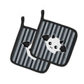 Halloween Ghost Bat Pot Holder Set of 2 Heat Resistant Quilted Hot Pads 7.5 x 7.5 Inch, Insulated Kitchen Trivets for Cooking & Baking