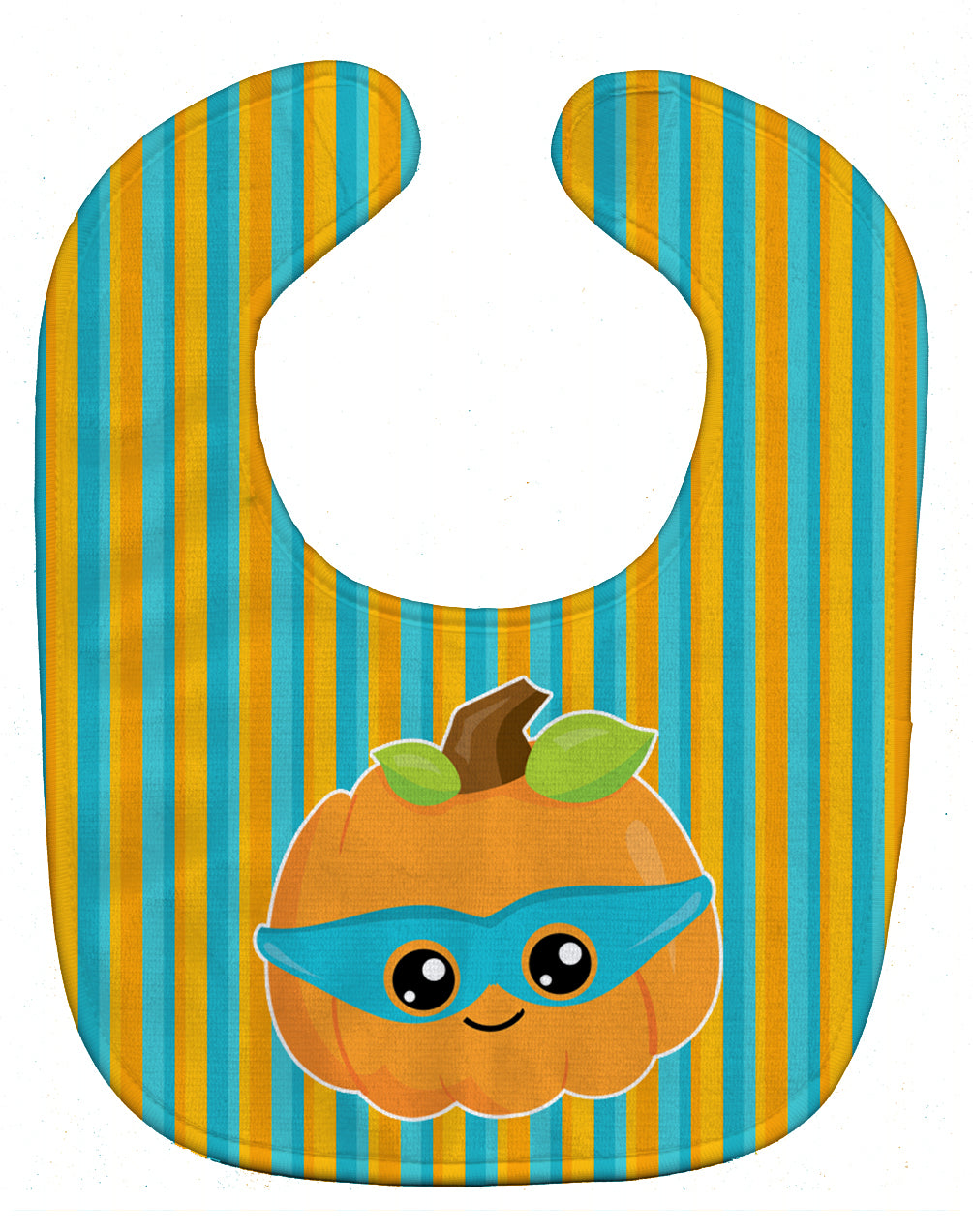 Halloween Pumpkin Superhero Baby Bib Easy-Clean Baby Bib Baby Feeding Accessory Baby Mealtime Essential, 10 x 13, Multicolor