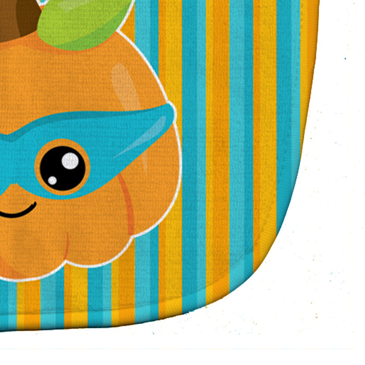 Halloween Pumpkin Superhero Baby Bib Easy-Clean Baby Bib Baby Feeding Accessory Baby Mealtime Essential, 10 x 13, Multicolor