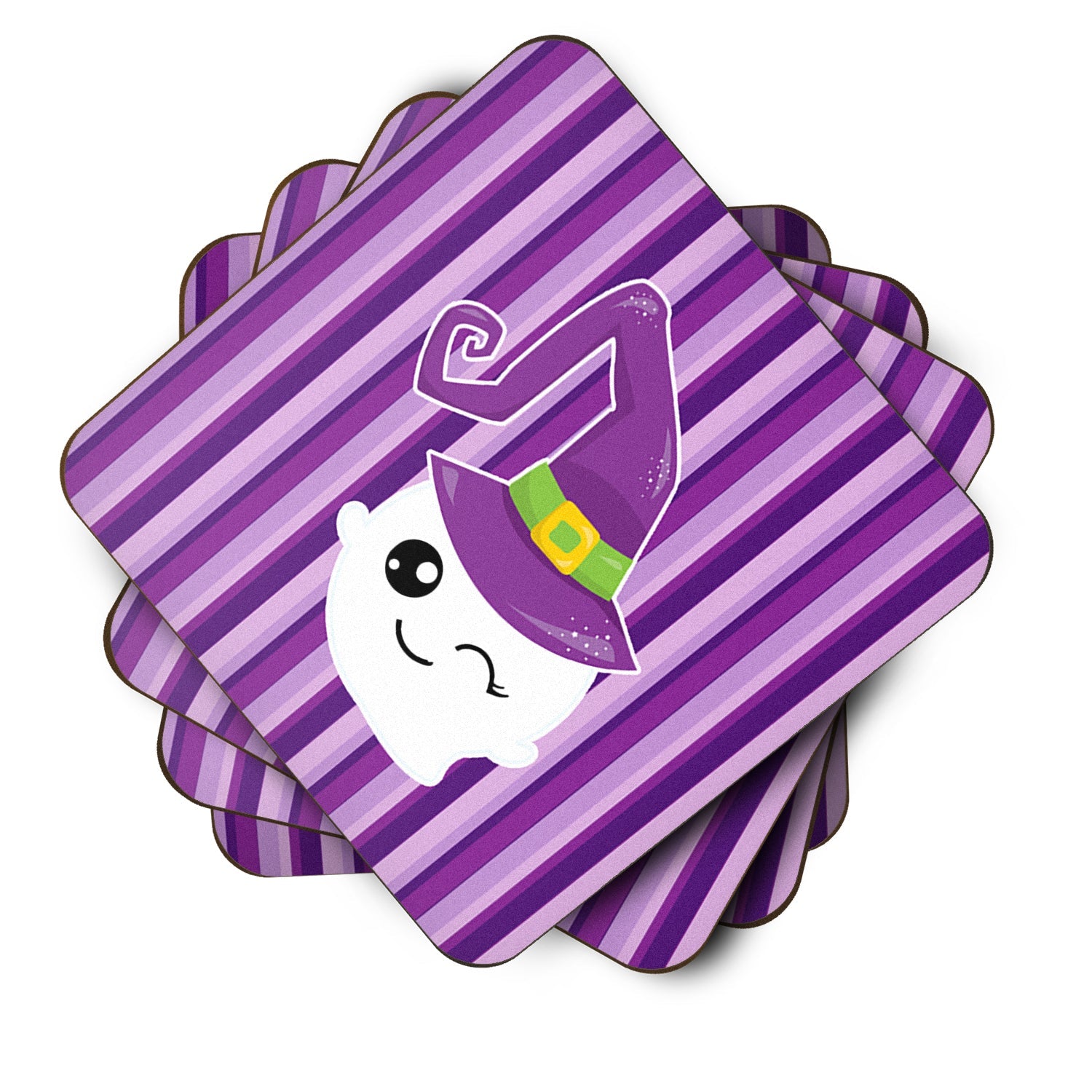 Halloween Ghost Witch Foam Coasters Set of 4 Cup Coasters for Indoor Outdoor, Tabletop Protection, Anti Slip, Mouse pad Material