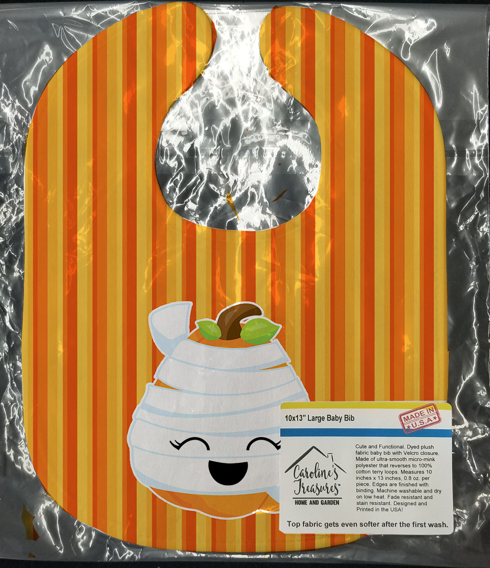 Halloween Pumpkin Mummy Baby Bib Easy-Clean Baby Bib Baby Feeding Accessory Baby Mealtime Essential, 10 x 13, Multicolor