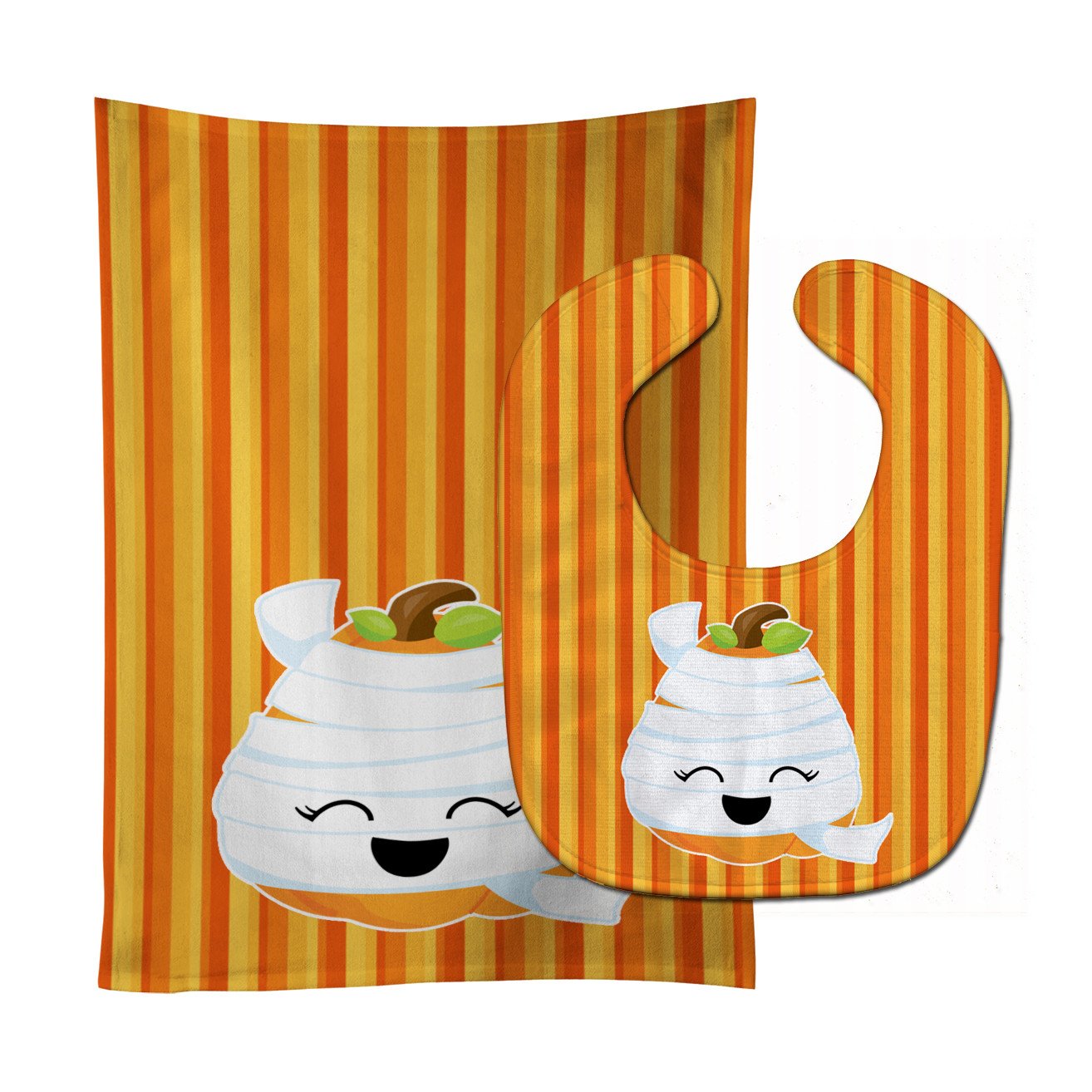 Halloween Pumpkin Mummy Baby Bib & Burp Cloth Easy-Clean Baby Bib Baby Feeding Accessory Baby Mealtime Essential