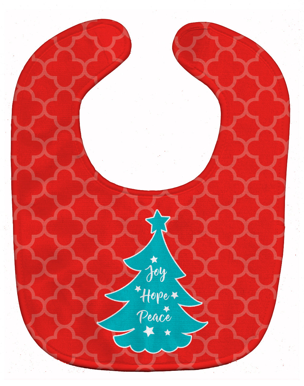 Christmas Tree Red Teal Baby Bib Easy-Clean Baby Bib Baby Feeding Accessory Baby Mealtime Essential, 10 x 13, Multicolor