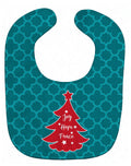 Christmas Tree Teal Red Baby Bib Easy-Clean Baby Bib Baby Feeding Accessory Baby Mealtime Essential, 10 x 13, Multicolor