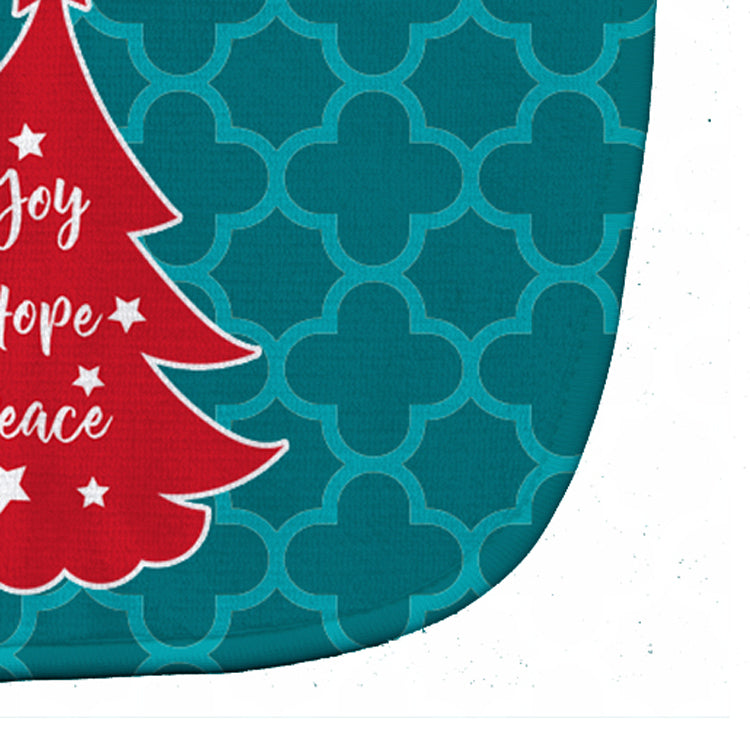 Christmas Tree Teal Red Baby Bib Easy-Clean Baby Bib Baby Feeding Accessory Baby Mealtime Essential, 10 x 13, Multicolor