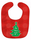 Christmas Tree Red Green Baby Bib Easy-Clean Baby Bib Baby Feeding Accessory Baby Mealtime Essential, 10 x 13, Multicolor