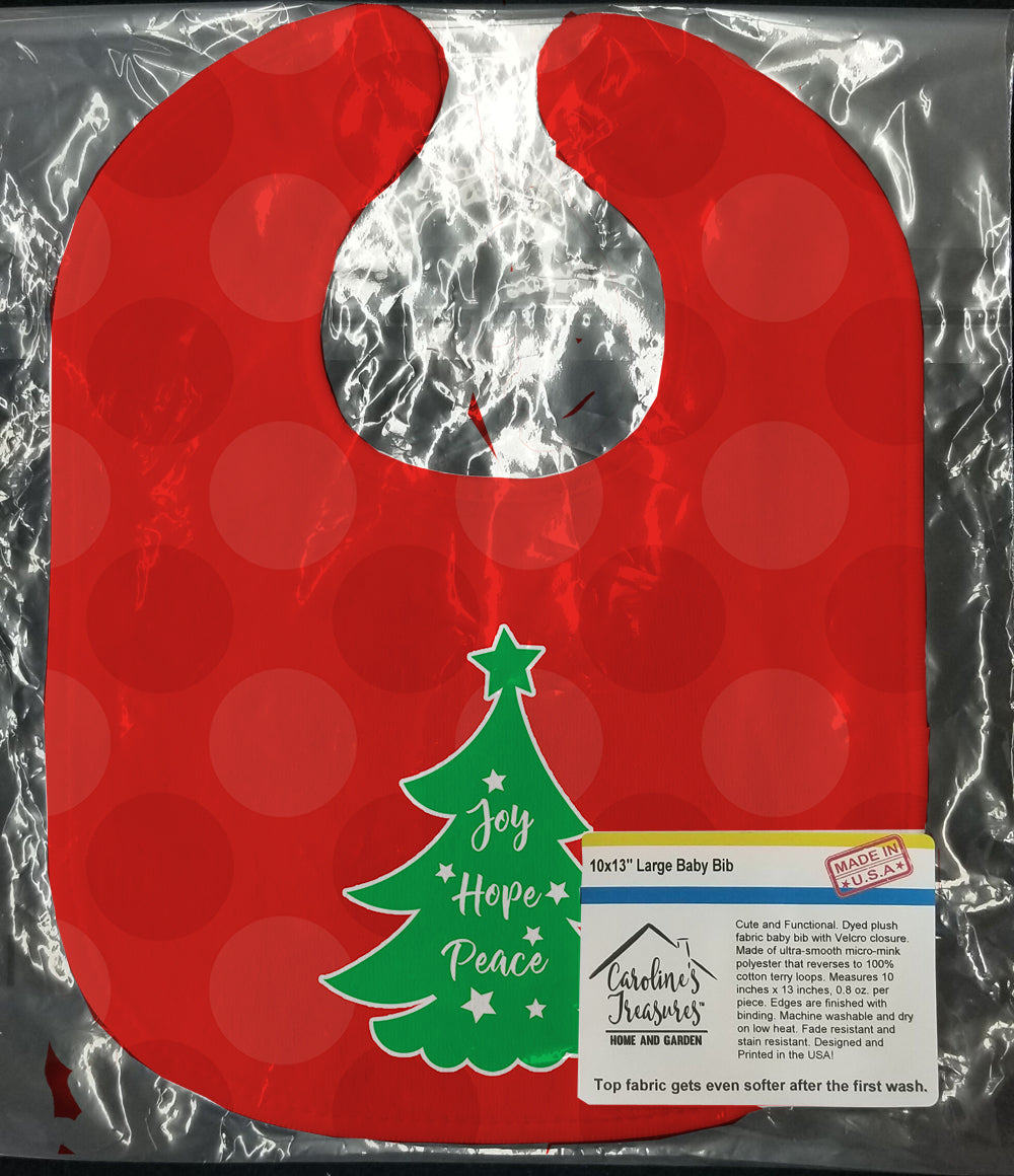 Christmas Tree Red Green Baby Bib Easy-Clean Baby Bib Baby Feeding Accessory Baby Mealtime Essential, 10 x 13, Multicolor