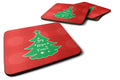 Christmas Tree Red Green Foam Coasters Set of 4 Cup Coasters for Indoor Outdoor, Tabletop Protection, Anti Slip, Mouse pad Material