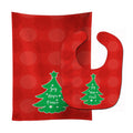 Christmas Tree Red Green Baby Bib & Burp Cloth Easy-Clean Baby Bib Baby Feeding Accessory Baby Mealtime Essential