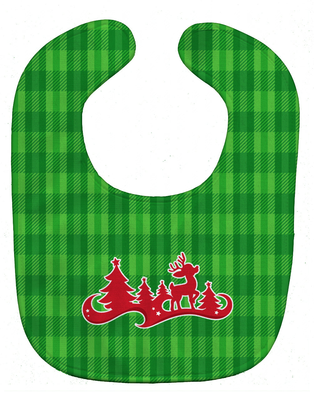 Christmas Tree Reindeer Green Baby Bib Easy-Clean Baby Bib Baby Feeding Accessory Baby Mealtime Essential, 10 x 13, Multicolor