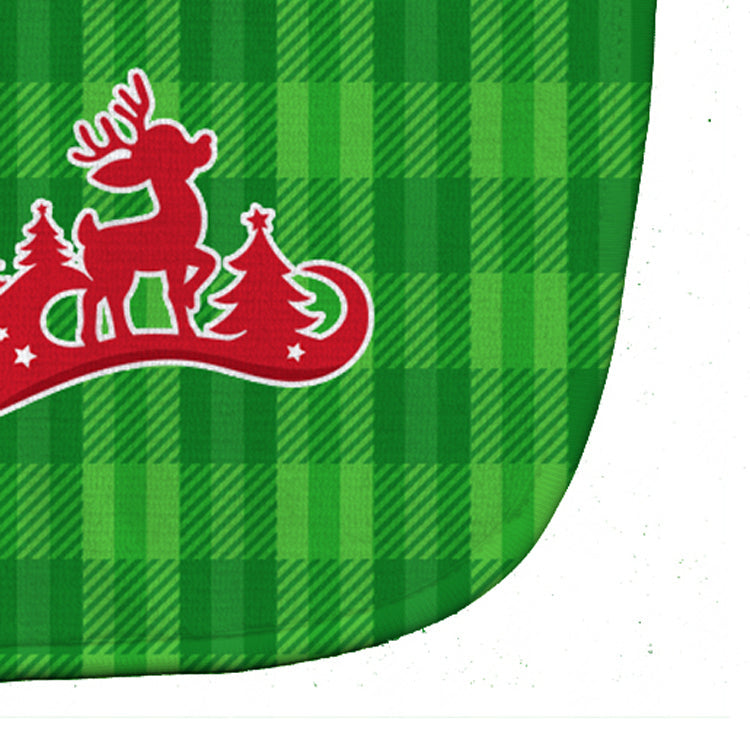 Christmas Tree Reindeer Green Baby Bib Easy-Clean Baby Bib Baby Feeding Accessory Baby Mealtime Essential, 10 x 13, Multicolor