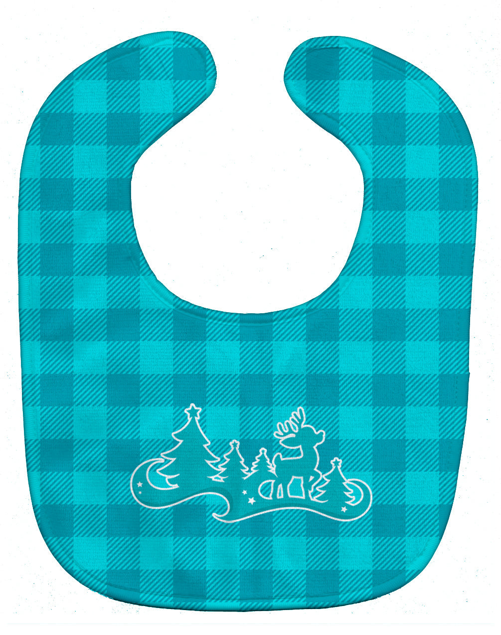 Christmas Tree Reindeer Blue Baby Bib Easy-Clean Baby Bib Baby Feeding Accessory Baby Mealtime Essential, 10 x 13, Multicolor