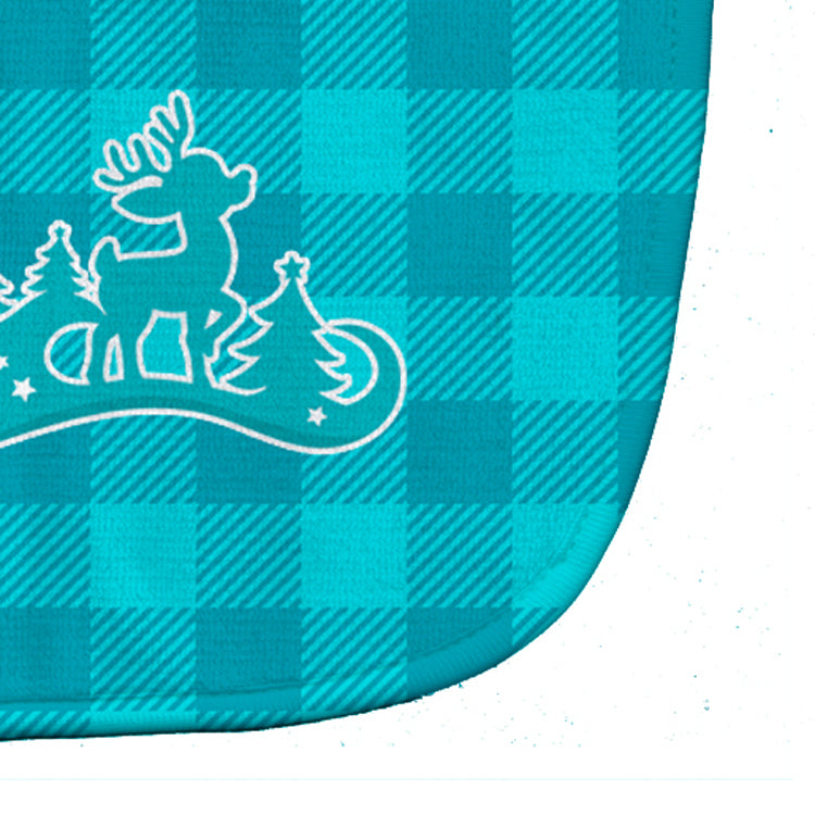 Christmas Tree Reindeer Blue Baby Bib Easy-Clean Baby Bib Baby Feeding Accessory Baby Mealtime Essential, 10 x 13, Multicolor