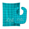 Christmas Tree Reindeer Blue Baby Bib & Burp Cloth Easy-Clean Baby Bib Baby Feeding Accessory Baby Mealtime Essential