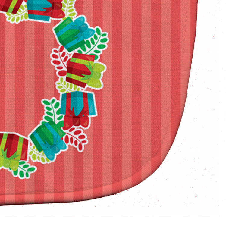Christmas Wreath Presents Baby Bib Easy-Clean Baby Bib Baby Feeding Accessory Baby Mealtime Essential, 10 x 13, Multicolor
