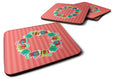 Christmas Wreath Presents Foam Coasters Set of 4 Cup Coasters for Indoor Outdoor, Tabletop Protection, Anti Slip, Mouse pad Material