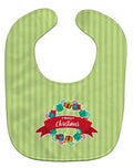 Christmas Wreath Presents Green Baby Bib Easy-Clean Baby Bib Baby Feeding Accessory Baby Mealtime Essential, 10 x 13, Multicolor