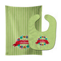 Christmas Wreath Presents Green Baby Bib & Burp Cloth Easy-Clean Baby Bib Baby Feeding Accessory Baby Mealtime Essential