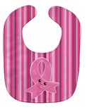Breast Cancer Awareness Ribbon Face Baby Bib Easy-Clean Baby Bib Baby Feeding Accessory Baby Mealtime Essential, 10 x 13, Multicolor