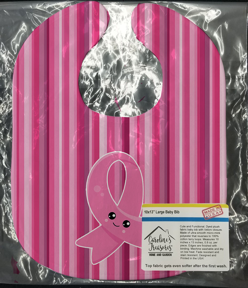 Breast Cancer Awareness Ribbon Face Baby Bib Easy-Clean Baby Bib Baby Feeding Accessory Baby Mealtime Essential, 10 x 13, Multicolor