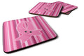 Breast Cancer Awareness Ribbon Face Foam Coasters Set of 4 Cup Coasters for Indoor Outdoor, Tabletop Protection, Anti Slip, Mouse pad Material