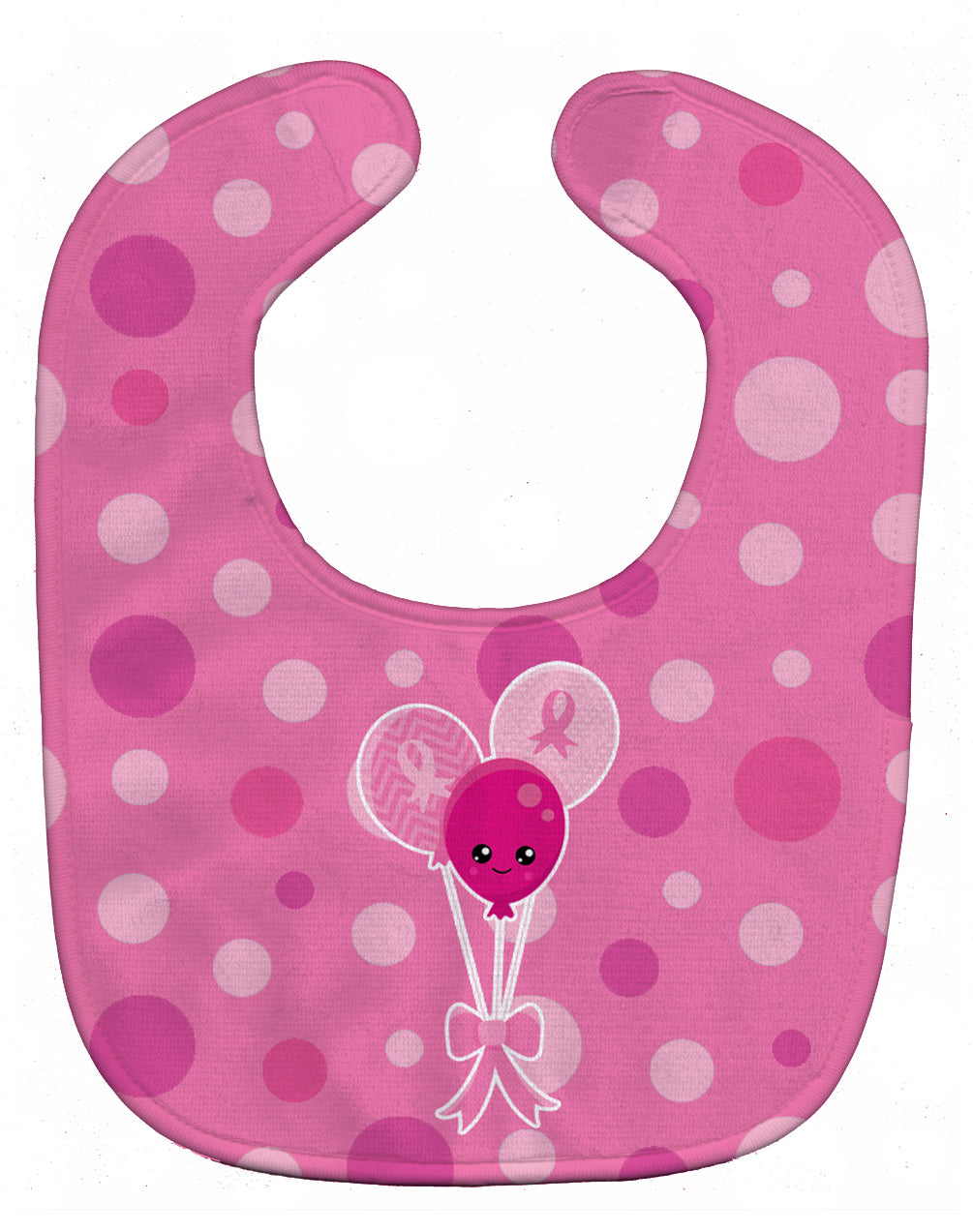 Breast Cancer Awareness Ribbon Balloons Baby Bib Easy-Clean Baby Bib Baby Feeding Accessory Baby Mealtime Essential, 10 x 13, Multicolor