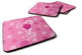 Breast Cancer Awareness Ribbon Balloons Foam Coasters Set of 4 Cup Coasters for Indoor Outdoor, Tabletop Protection, Anti Slip, Mouse pad Material