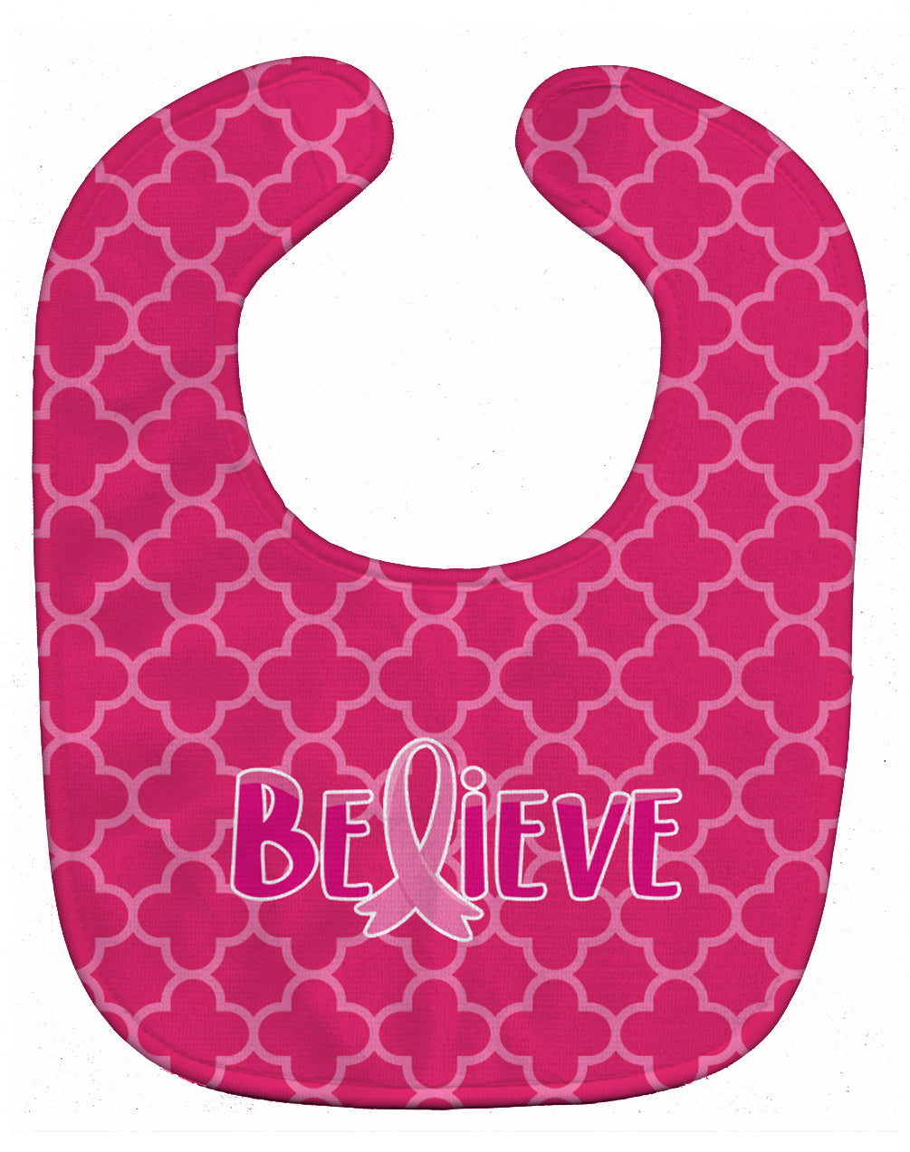 Breast Cancer Awareness Ribbon Believe Baby Bib Easy-Clean Baby Bib Baby Feeding Accessory Baby Mealtime Essential, 10 x 13, Multicolor