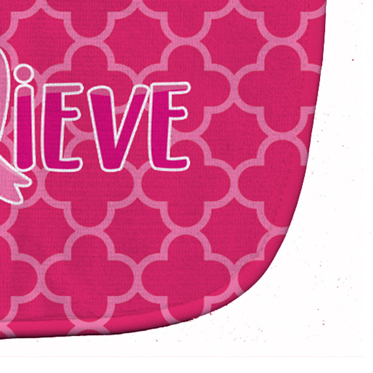 Breast Cancer Awareness Ribbon Believe Baby Bib Easy-Clean Baby Bib Baby Feeding Accessory Baby Mealtime Essential, 10 x 13, Multicolor
