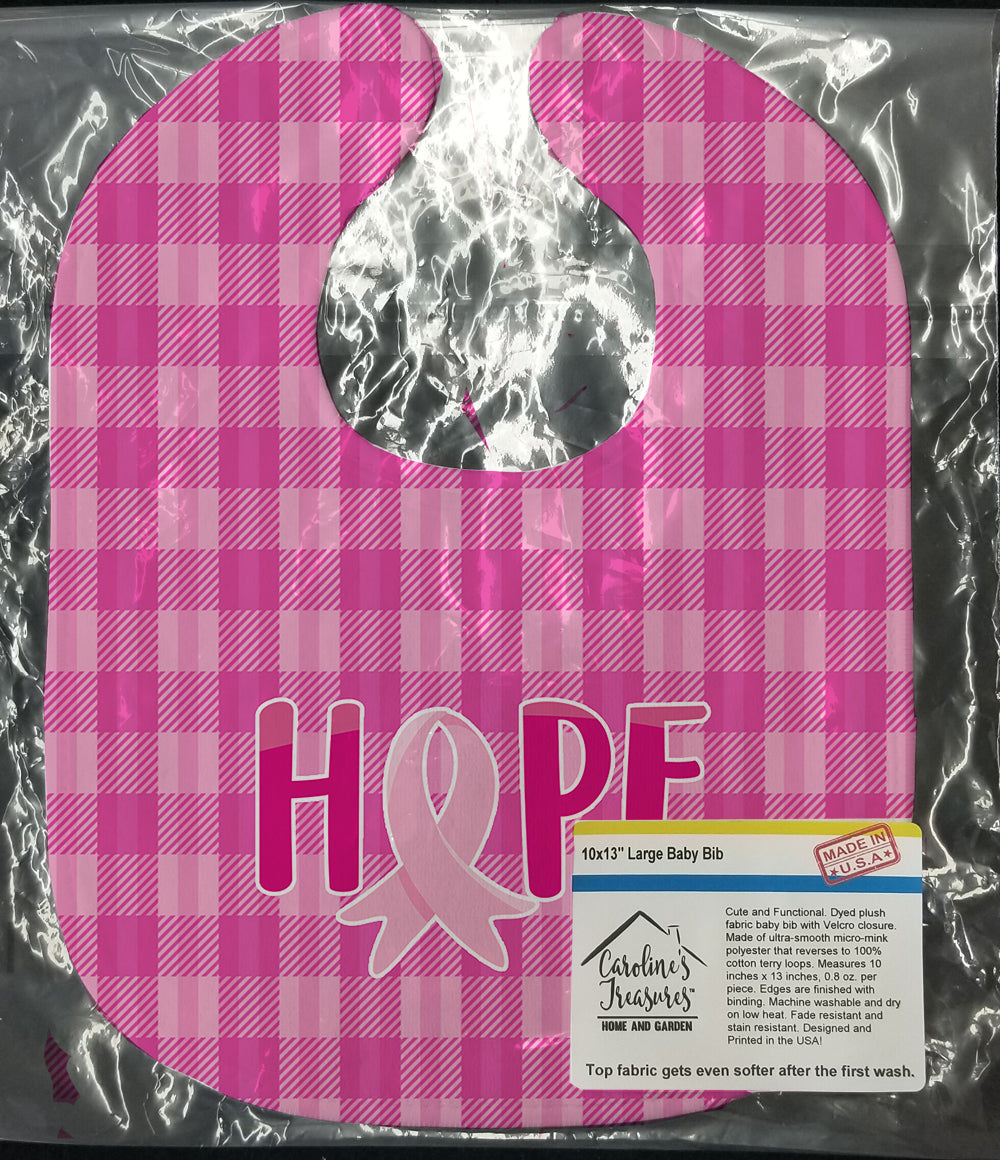 Breast Cancer Awareness Ribbon Hope Baby Bib Easy-Clean Baby Bib Baby Feeding Accessory Baby Mealtime Essential, 10 x 13, Multicolor