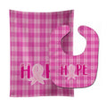 Breast Cancer Awareness Ribbon Hope Baby Bib & Burp Cloth Easy-Clean Baby Bib Baby Feeding Accessory Baby Mealtime Essential
