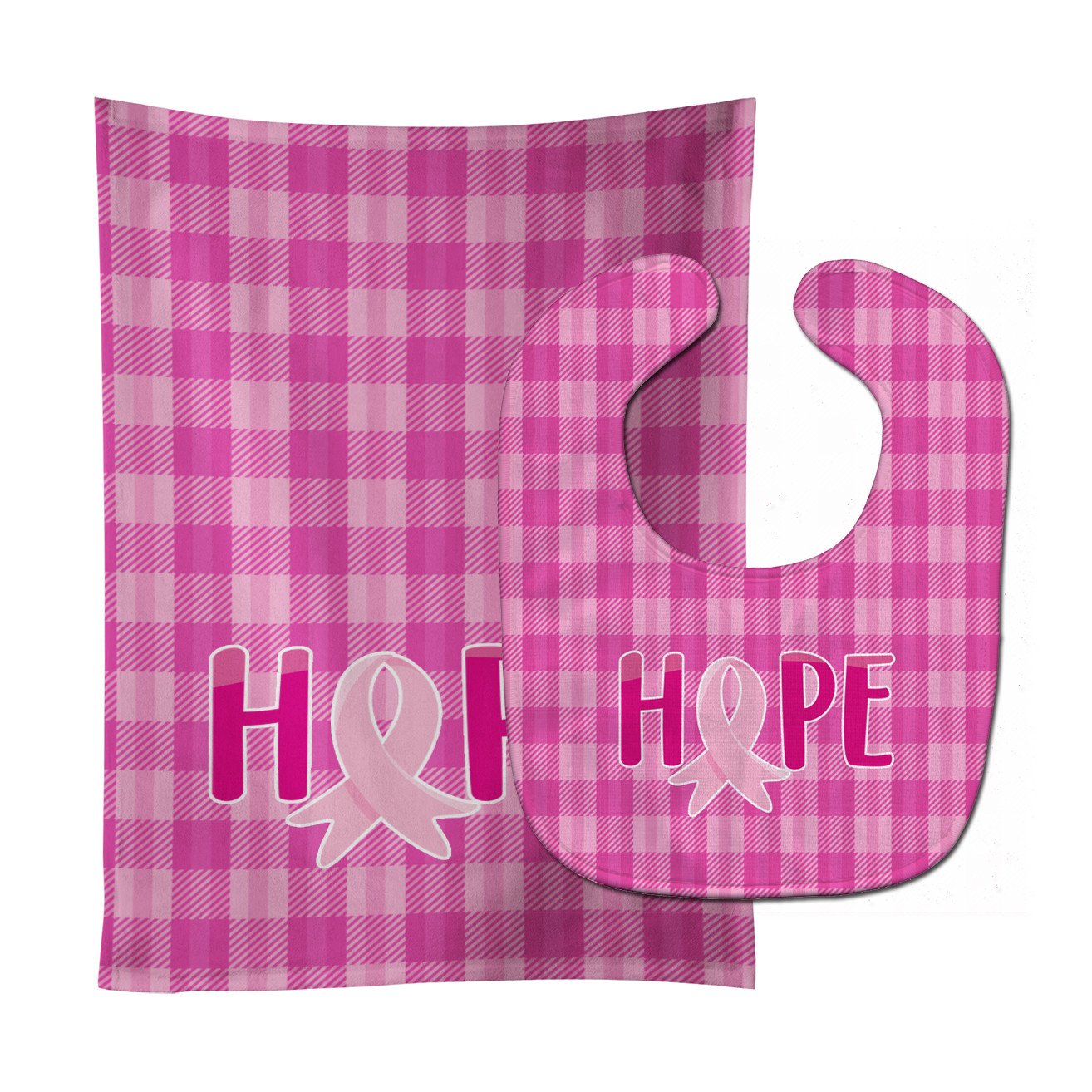 Breast Cancer Awareness Ribbon Hope Baby Bib & Burp Cloth Easy-Clean Baby Bib Baby Feeding Accessory Baby Mealtime Essential