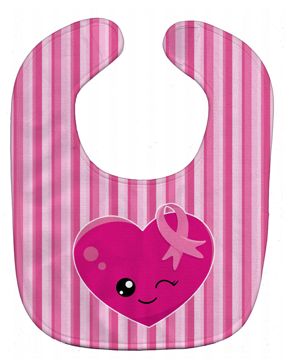 Breast Cancer Awareness Ribbon Heart Baby Bib Easy-Clean Baby Bib Baby Feeding Accessory Baby Mealtime Essential, 10 x 13, Multicolor