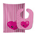 Breast Cancer Awareness Ribbon Heart Baby Bib & Burp Cloth Easy-Clean Baby Bib Baby Feeding Accessory Baby Mealtime Essential