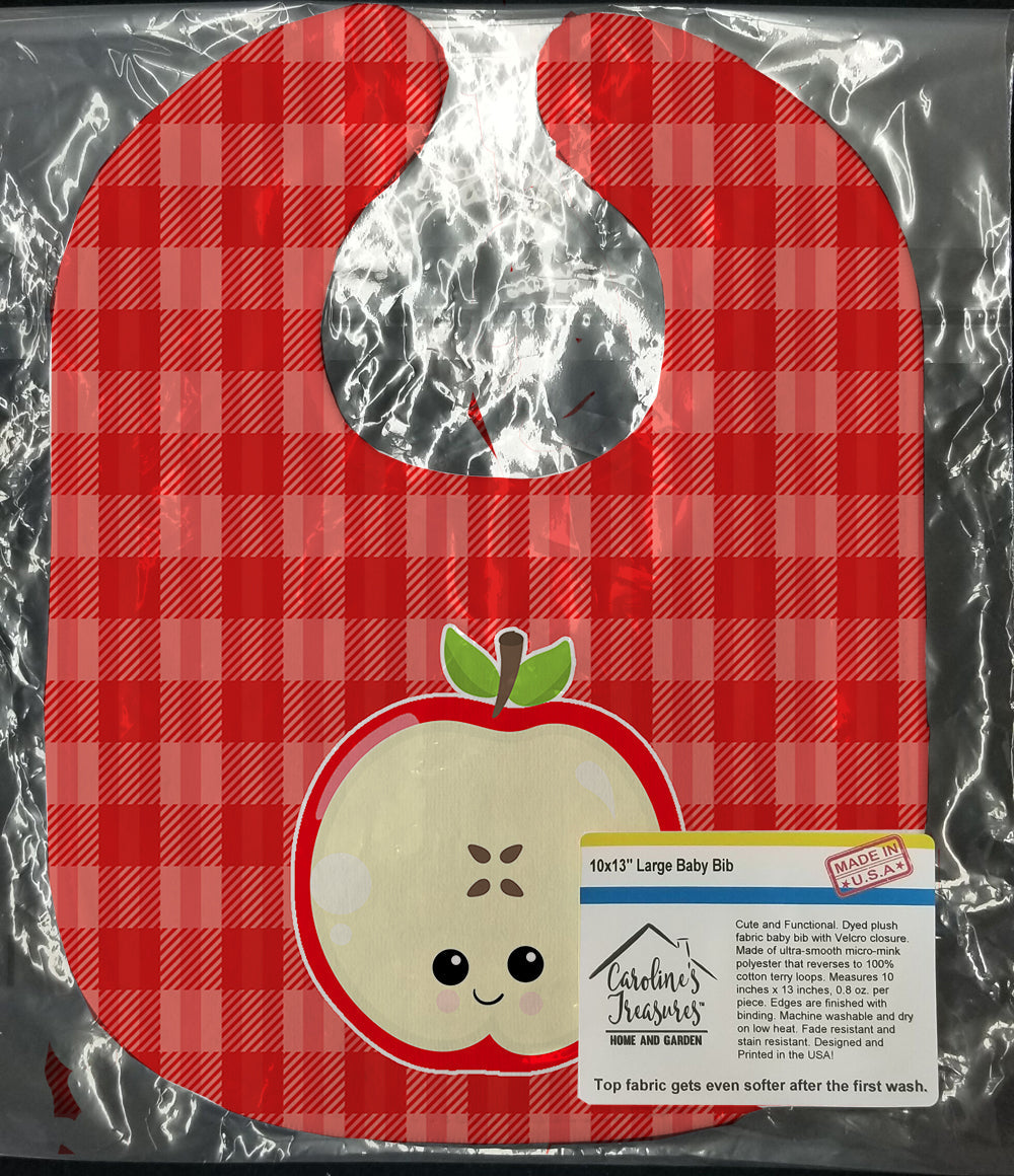 Apple Face Baby Bib Easy-Clean Baby Bib Baby Feeding Accessory Baby Mealtime Essential, 10 x 13, Multicolor