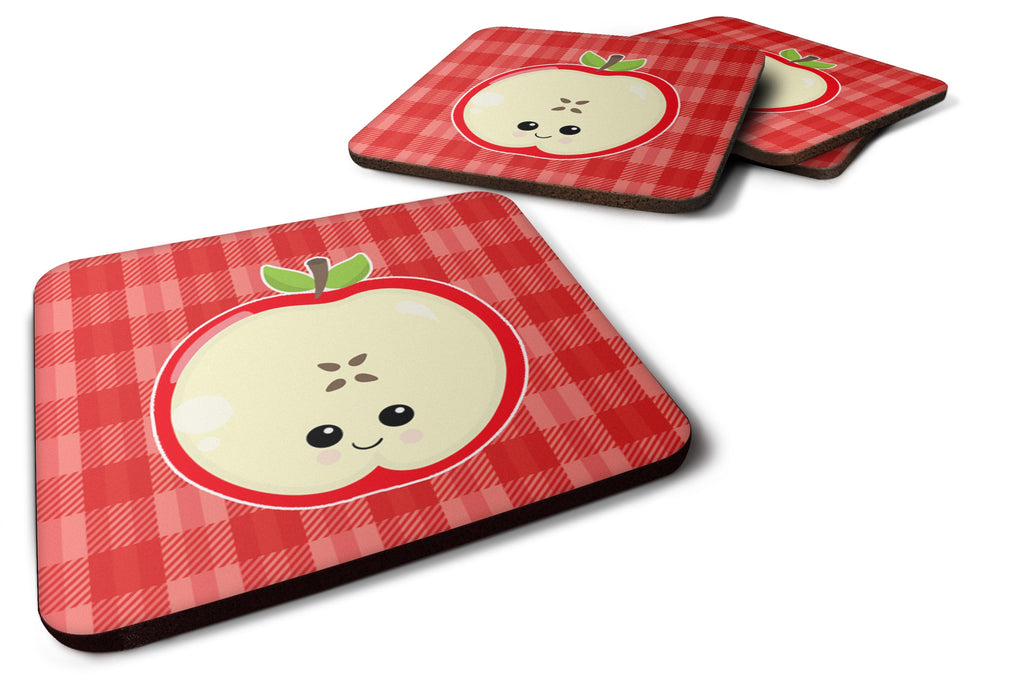 Apple Face Foam Coasters Set of 4 Cup Coasters for Indoor Outdoor, Tabletop Protection, Anti Slip, Mouse pad Material