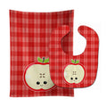Apple Face Baby Bib & Burp Cloth Easy-Clean Baby Bib Baby Feeding Accessory Baby Mealtime Essential