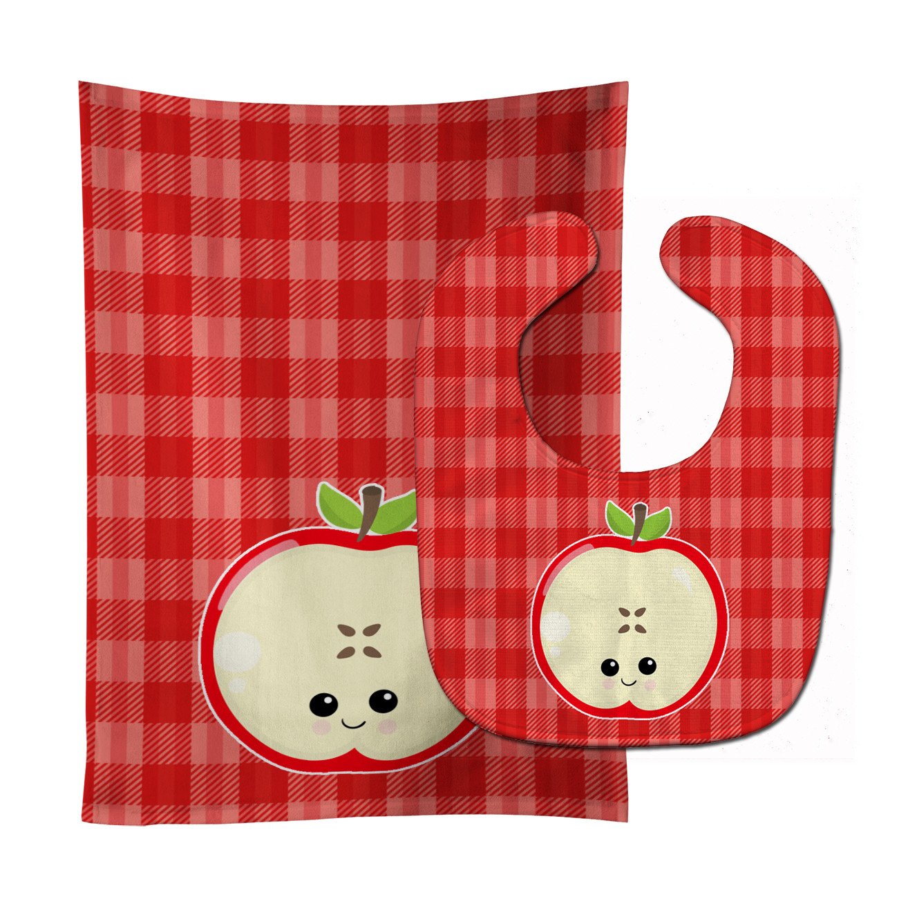 Apple Face Baby Bib & Burp Cloth Easy-Clean Baby Bib Baby Feeding Accessory Baby Mealtime Essential